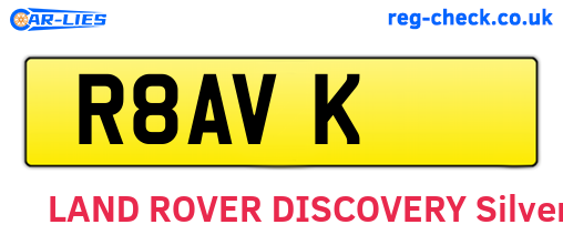 R8AVK are the vehicle registration plates.