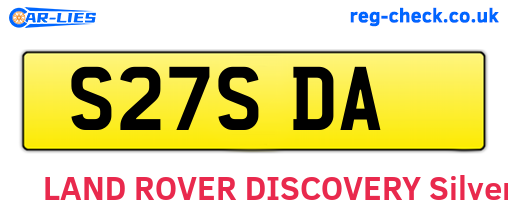 S27SDA are the vehicle registration plates.