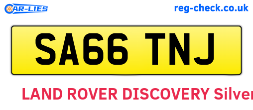 SA66TNJ are the vehicle registration plates.