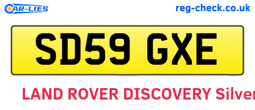 SD59GXE are the vehicle registration plates.