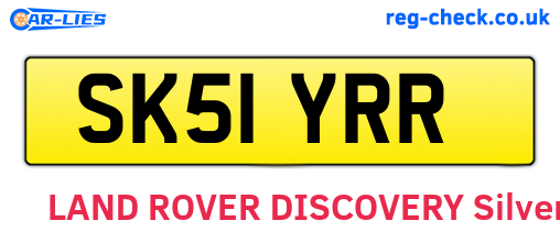 SK51YRR are the vehicle registration plates.