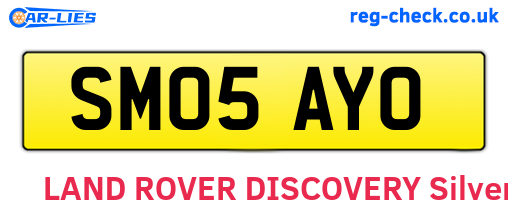 SM05AYO are the vehicle registration plates.
