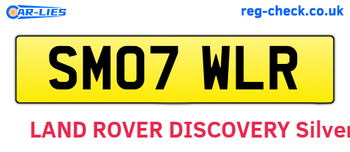 SM07WLR are the vehicle registration plates.