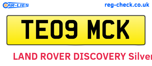 TE09MCK are the vehicle registration plates.