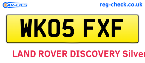WK05FXF are the vehicle registration plates.