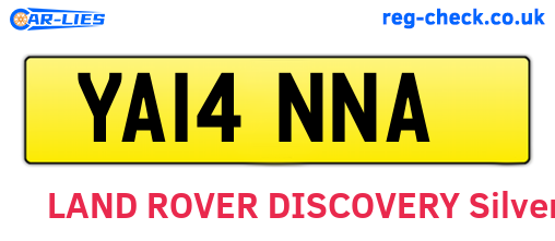 YA14NNA are the vehicle registration plates.
