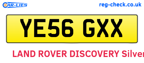 YE56GXX are the vehicle registration plates.