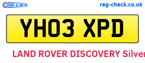 YH03XPD are the vehicle registration plates.