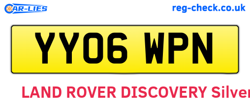YY06WPN are the vehicle registration plates.