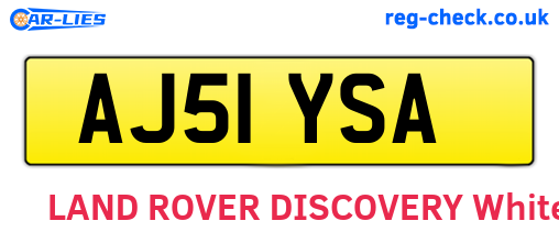 AJ51YSA are the vehicle registration plates.