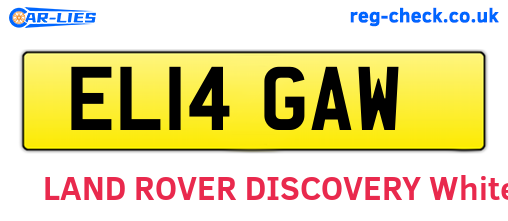 EL14GAW are the vehicle registration plates.