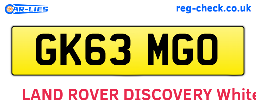GK63MGO are the vehicle registration plates.