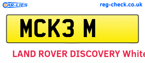 MCK3M are the vehicle registration plates.