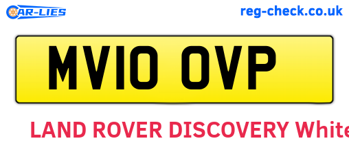 MV10OVP are the vehicle registration plates.