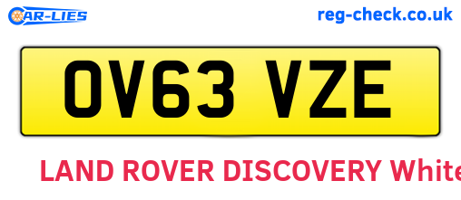 OV63VZE are the vehicle registration plates.