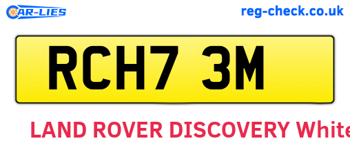 RCH73M are the vehicle registration plates.
