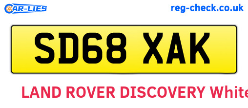 SD68XAK are the vehicle registration plates.