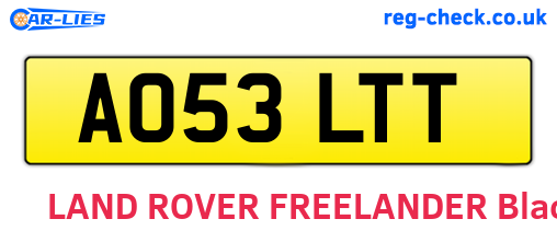 AO53LTT are the vehicle registration plates.