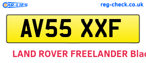 AV55XXF are the vehicle registration plates.