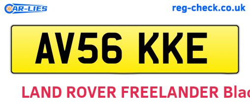 AV56KKE are the vehicle registration plates.