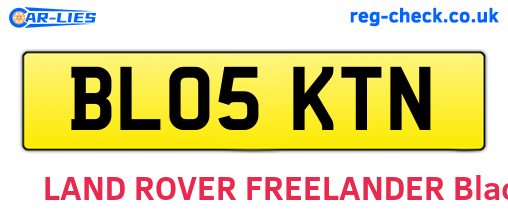 BL05KTN are the vehicle registration plates.