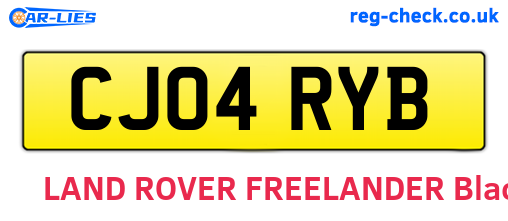CJ04RYB are the vehicle registration plates.
