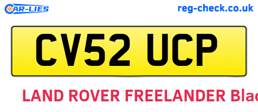 CV52UCP are the vehicle registration plates.