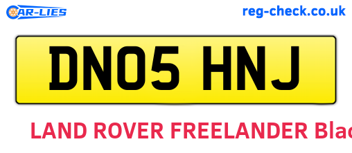 DN05HNJ are the vehicle registration plates.