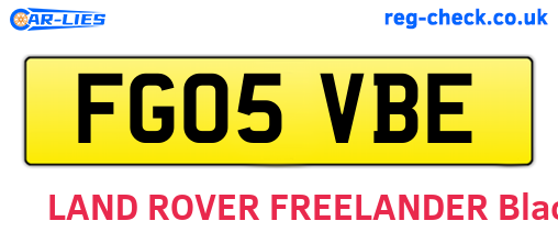 FG05VBE are the vehicle registration plates.