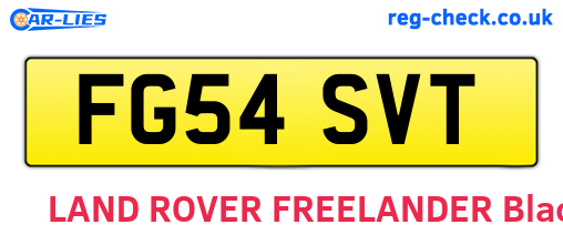 FG54SVT are the vehicle registration plates.