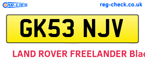 GK53NJV are the vehicle registration plates.