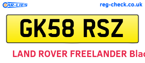 GK58RSZ are the vehicle registration plates.