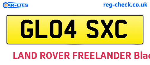 GL04SXC are the vehicle registration plates.