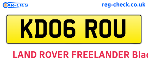KD06ROU are the vehicle registration plates.