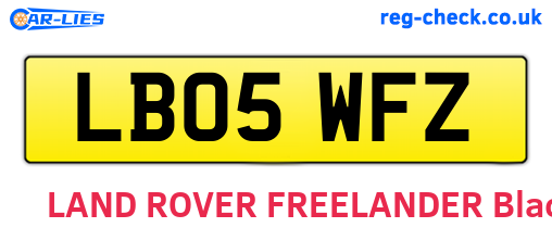 LB05WFZ are the vehicle registration plates.