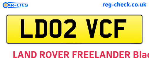 LD02VCF are the vehicle registration plates.