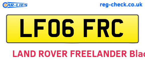 LF06FRC are the vehicle registration plates.