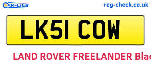 LK51COW are the vehicle registration plates.