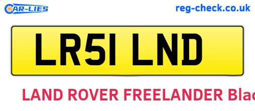 LR51LND are the vehicle registration plates.