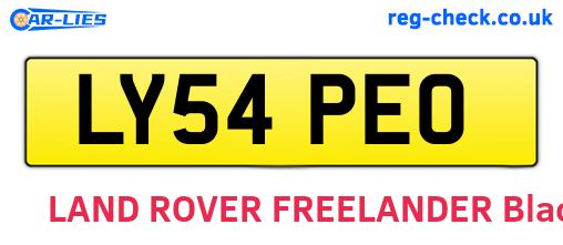 LY54PEO are the vehicle registration plates.