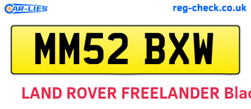 MM52BXW are the vehicle registration plates.