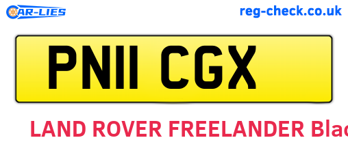 PN11CGX are the vehicle registration plates.