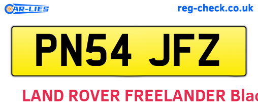 PN54JFZ are the vehicle registration plates.