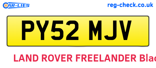 PY52MJV are the vehicle registration plates.