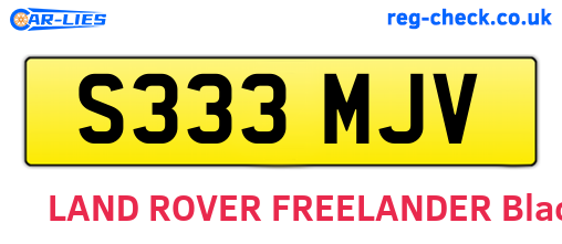 S333MJV are the vehicle registration plates.