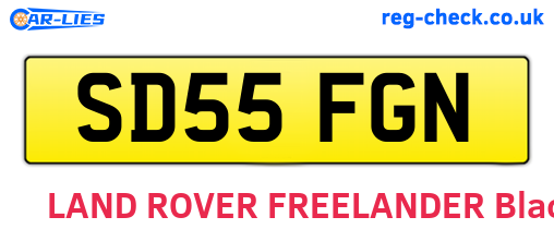SD55FGN are the vehicle registration plates.