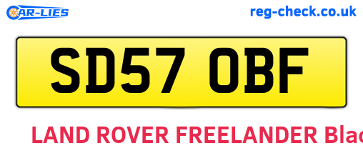 SD57OBF are the vehicle registration plates.