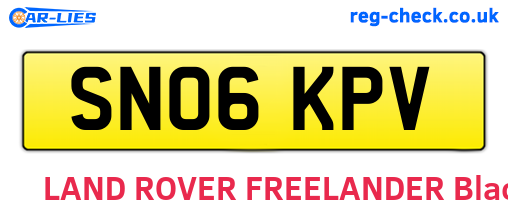 SN06KPV are the vehicle registration plates.