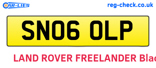 SN06OLP are the vehicle registration plates.