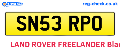 SN53RPO are the vehicle registration plates.